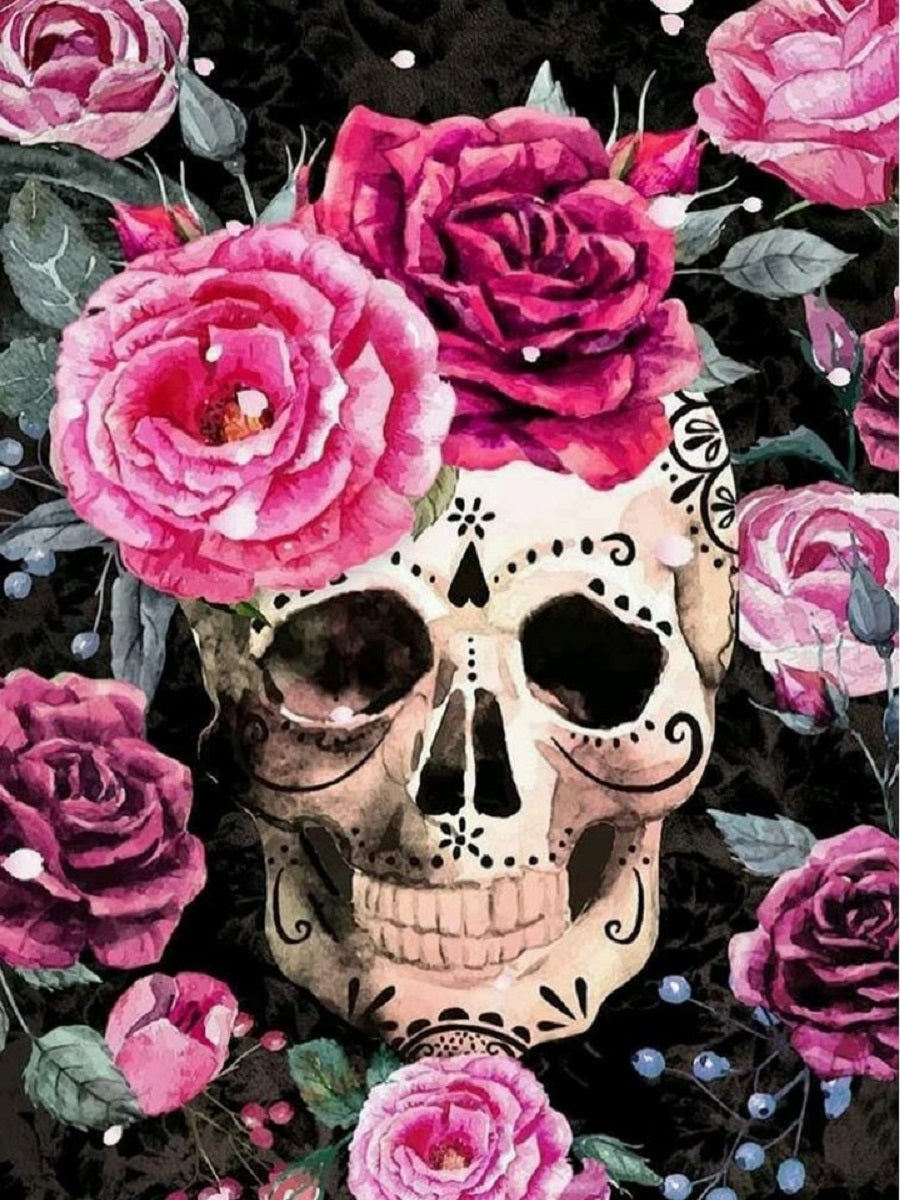 Rose Skull - Full Round Drill Diamond Painting 30*40CM