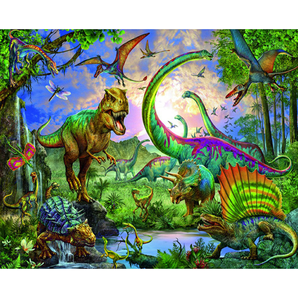 Tyrannosaurus World - Full Round Drill Diamond Painting 50*40CM