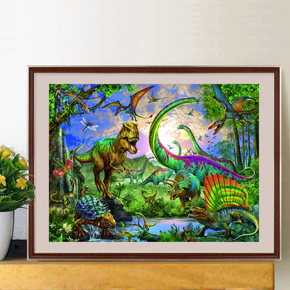 Tyrannosaurus World - Full Round Drill Diamond Painting 50*40CM