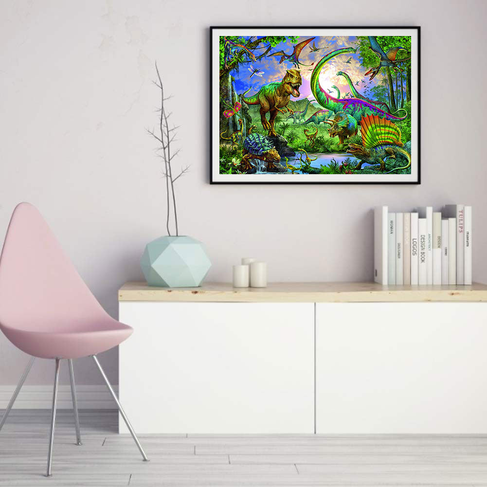 Tyrannosaurus World - Full Round Drill Diamond Painting 50*40CM