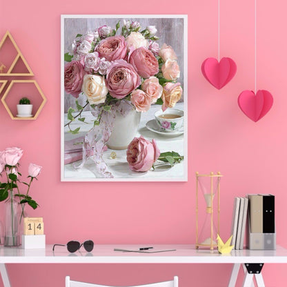 Rose Flower Bouquet - Full Square Drill Diamond Painting 40*50CM