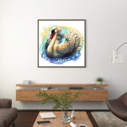 Swan - Full Round Drill Diamond Painting 30*30CM