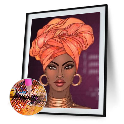 Black Women - Full Round Drill Diamond Painting 30*40CM