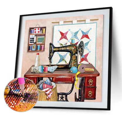 Sewing Machine - Full Round Drill Diamond Painting 50*50CM