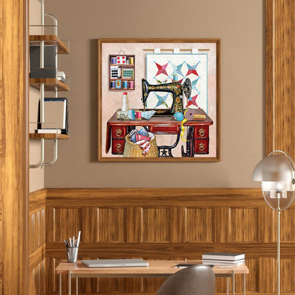 Sewing Machine - Full Round Drill Diamond Painting 50*50CM