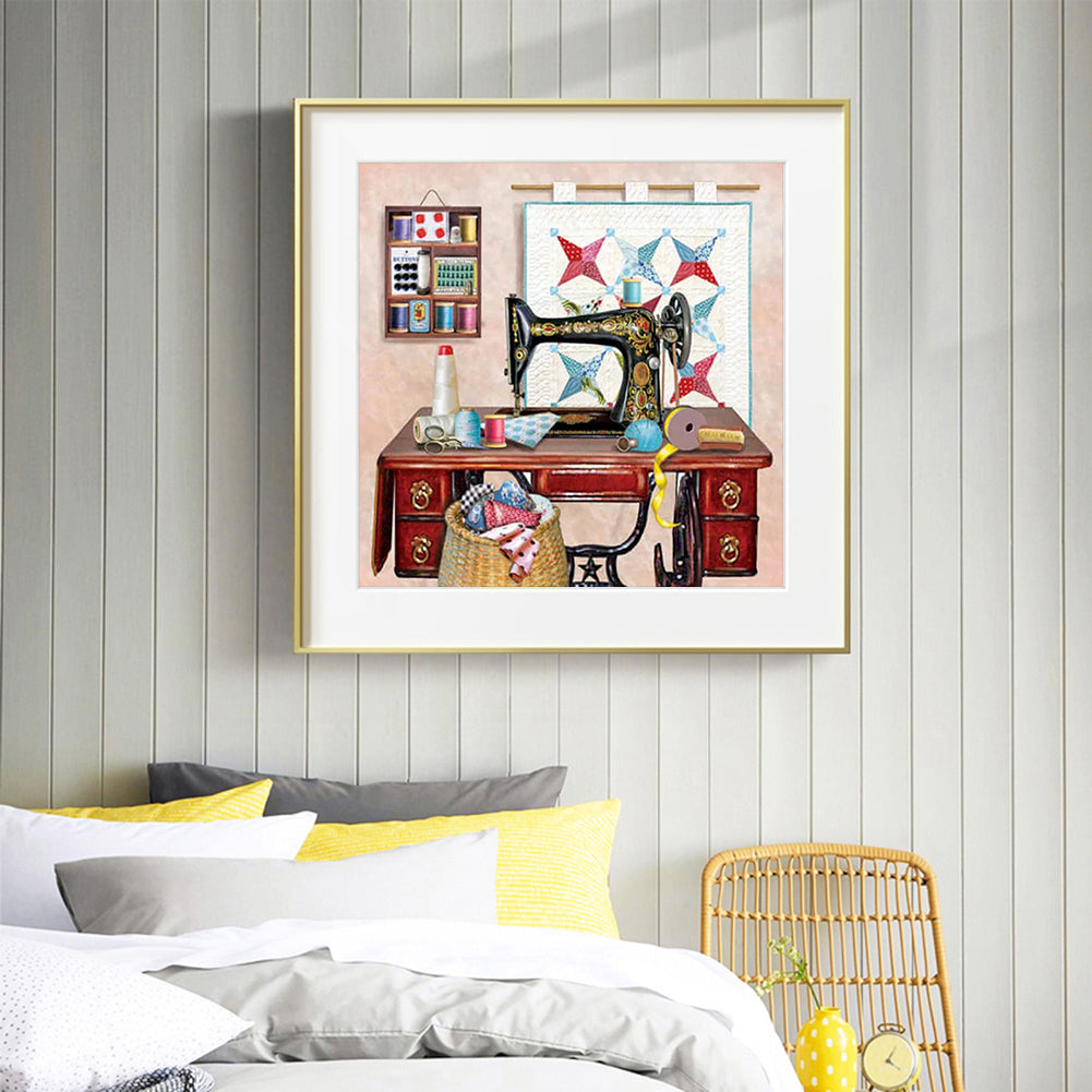 Sewing Machine - Full Round Drill Diamond Painting 50*50CM