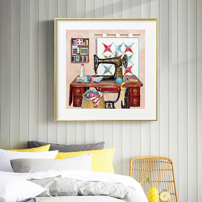 Sewing Machine - Full Round Drill Diamond Painting 50*50CM