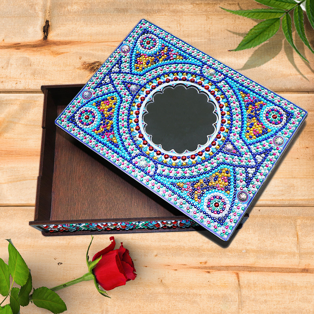Classic Mandala Style Storage Box Fragmented Ornament Cosmetics Collection
