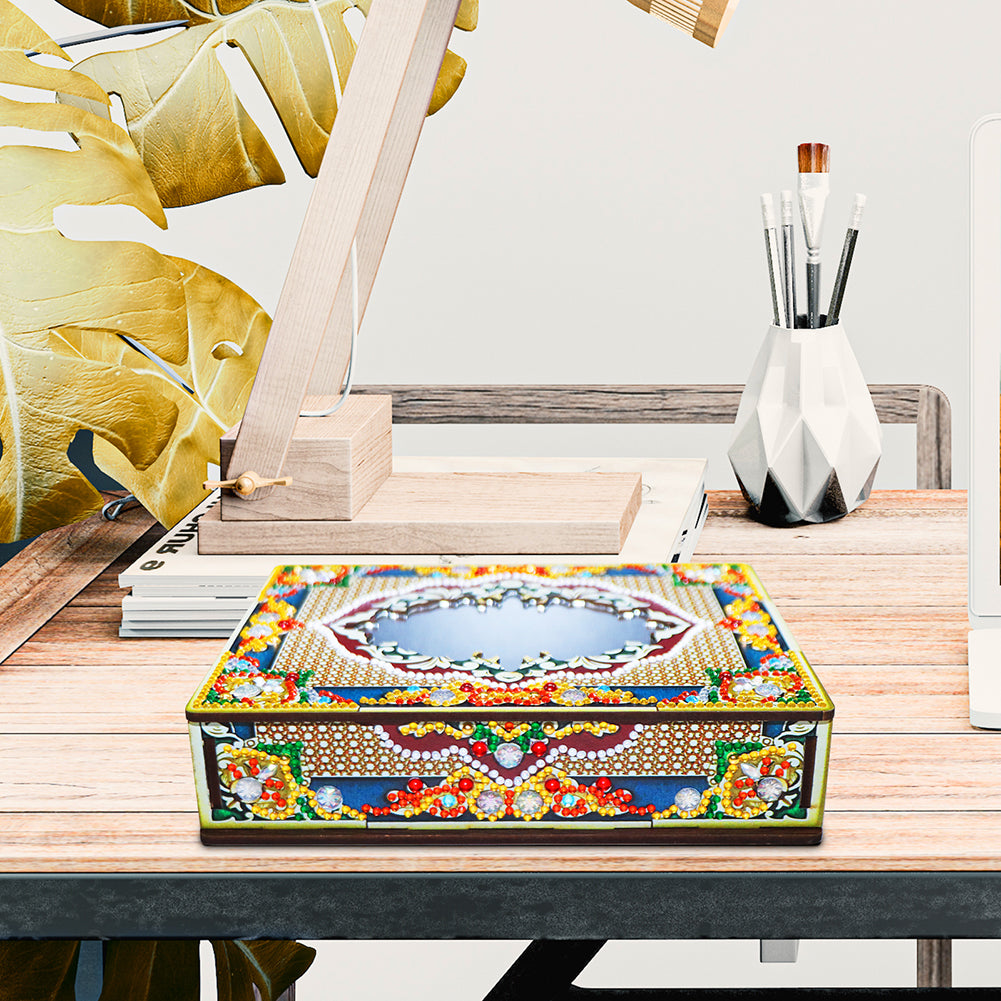 Classic Mandala Style Storage Box Fragmented Ornament Cosmetics Collection