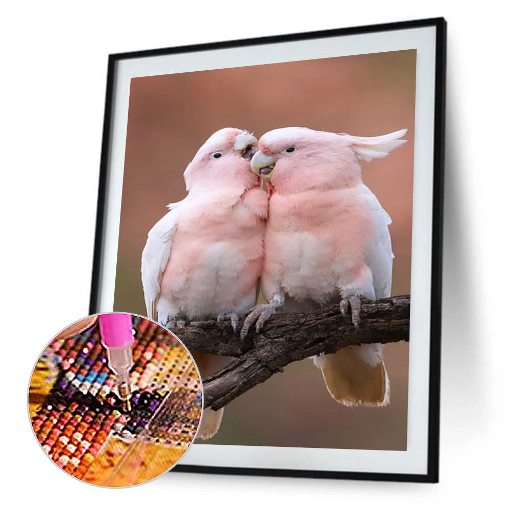 Pink Parrot - Full Round Drill Diamond Painting 30*40CM