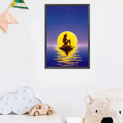 Mermaid Under The Moon - Full Round Drill Diamond Painting 40*60CM