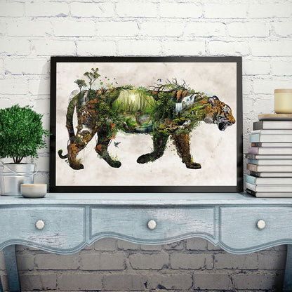 Tiger Forest - Full Round Drill Diamond Painting 60*50CM