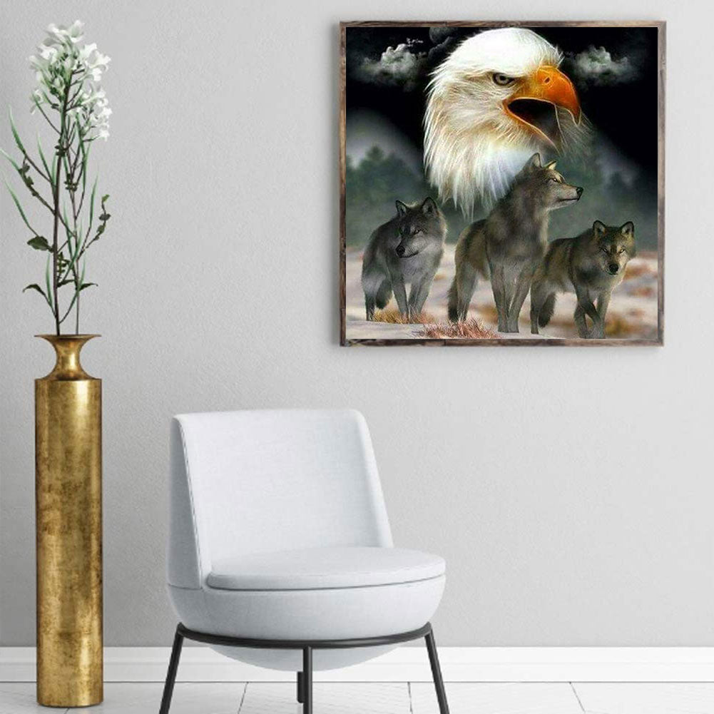 Wolf And Eagle - Full Square Drill Diamond Painting 40*40CM