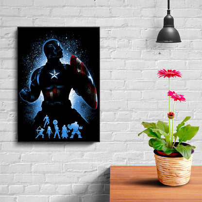 Captain America Silhouette - Full Round Drill Diamond Painting 30*40CM