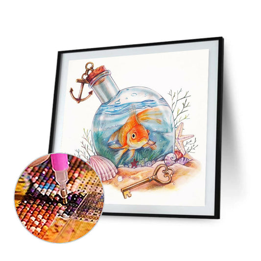Goldfish Bottle - Full Round Drill Diamond Painting 30*30CM