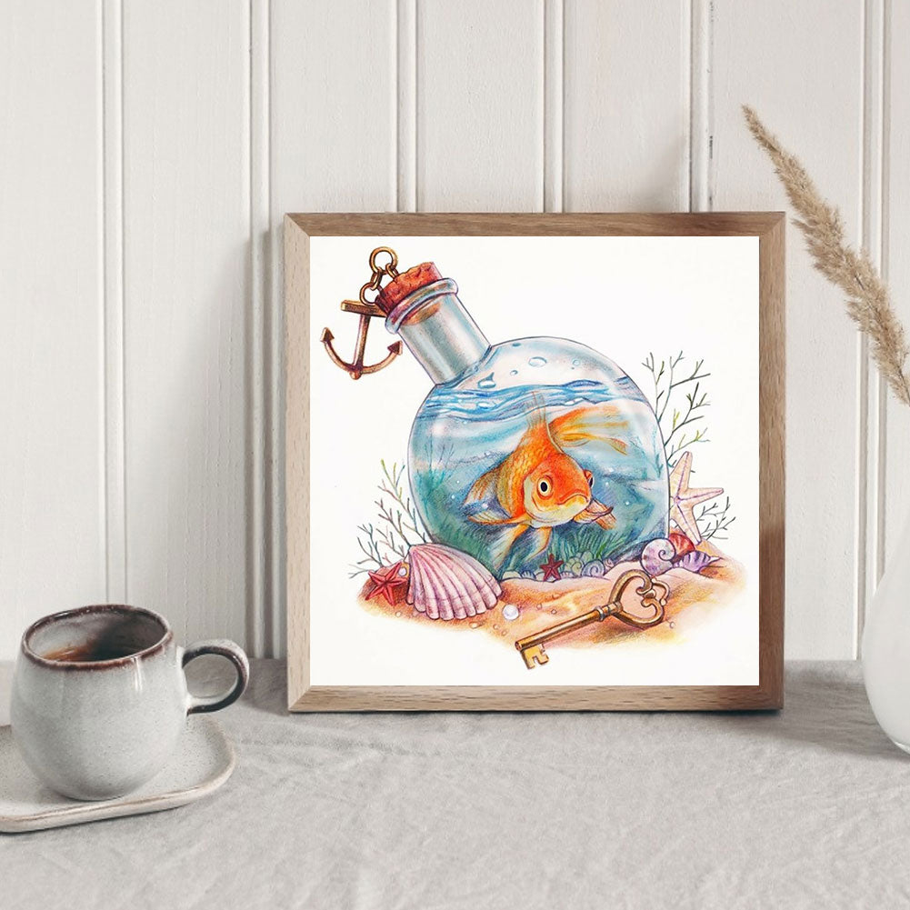 Goldfish Bottle - Full Round Drill Diamond Painting 30*30CM