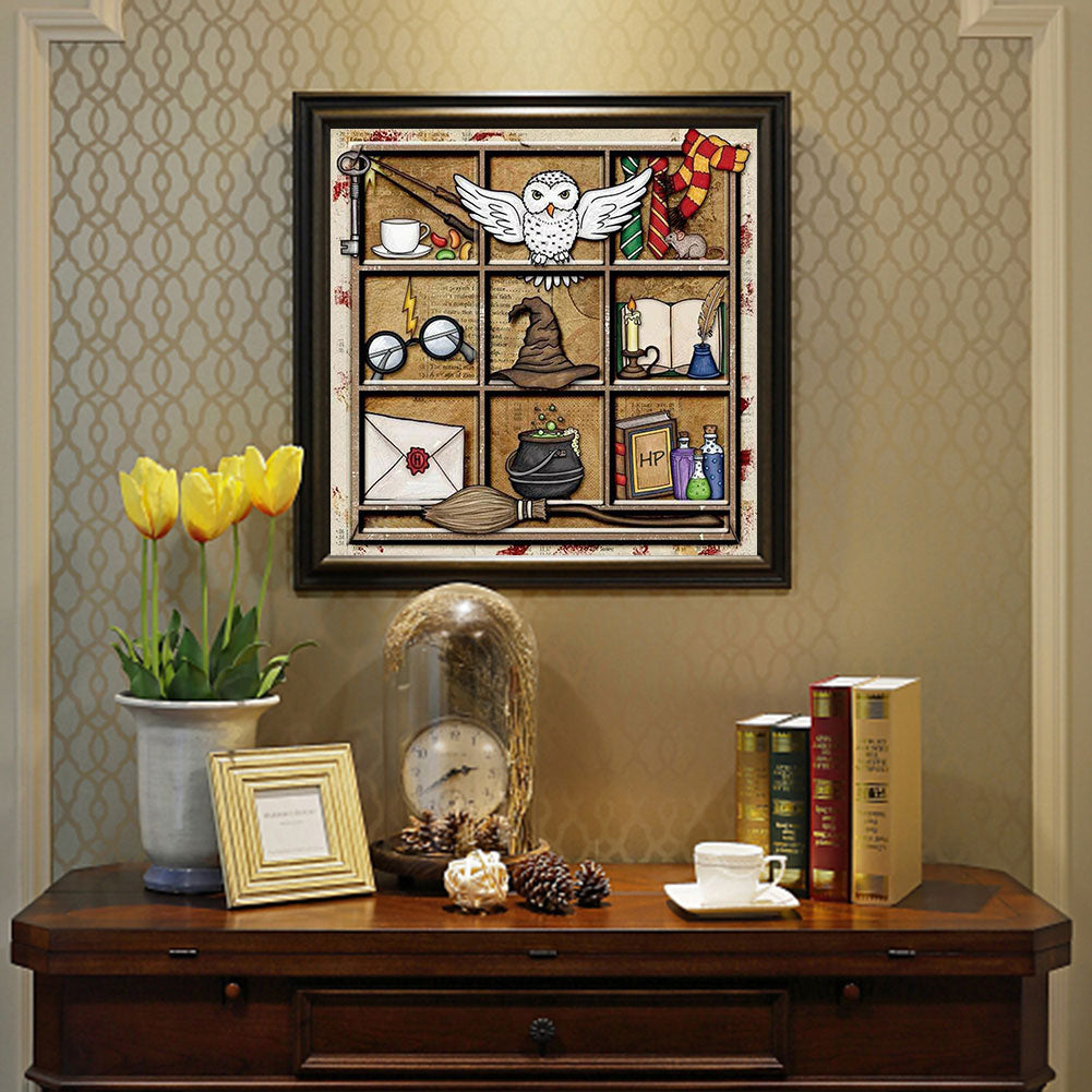 Harry Potter Witch Broom Hat - Full Round Drill Diamond Painting 40*40CM