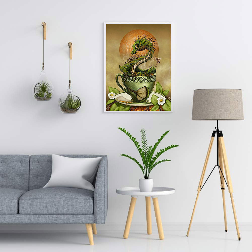 Dragon Tea Art Abstract - Full Round Drill Diamond Painting 50*60CM