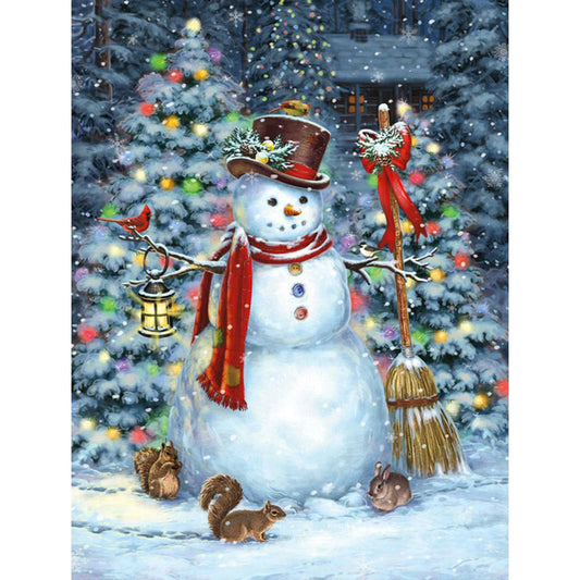 Christmas Snowman - Full Round Drill Diamond Painting 50*60CM