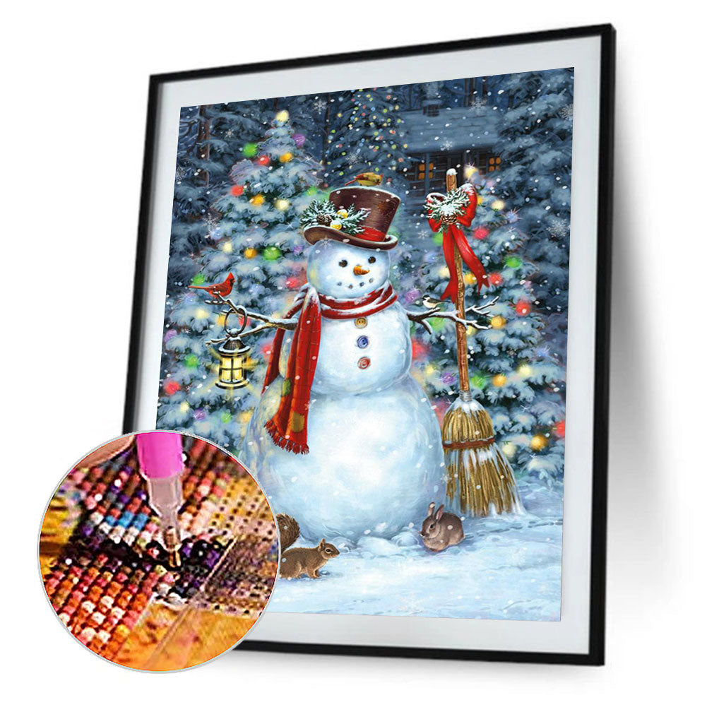 Christmas Snowman - Full Round Drill Diamond Painting 50*60CM