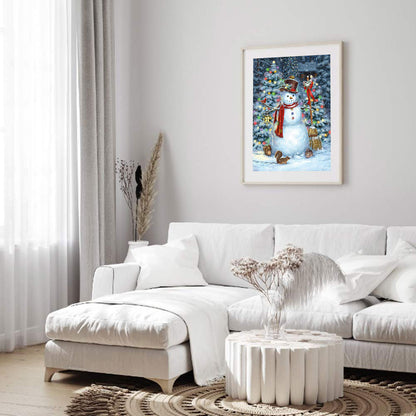 Christmas Snowman - Full Round Drill Diamond Painting 50*60CM