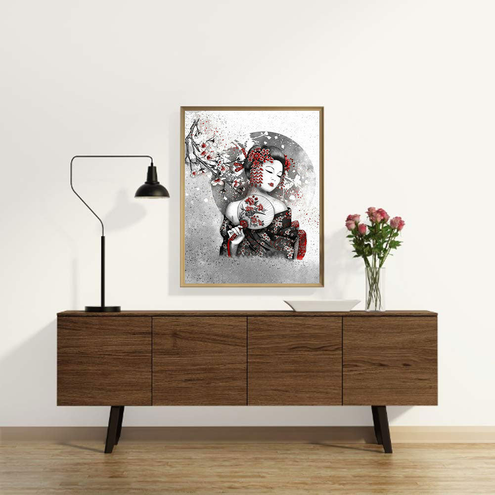 Japanese Geisha - Full Round Drill Diamond Painting 30*40CM