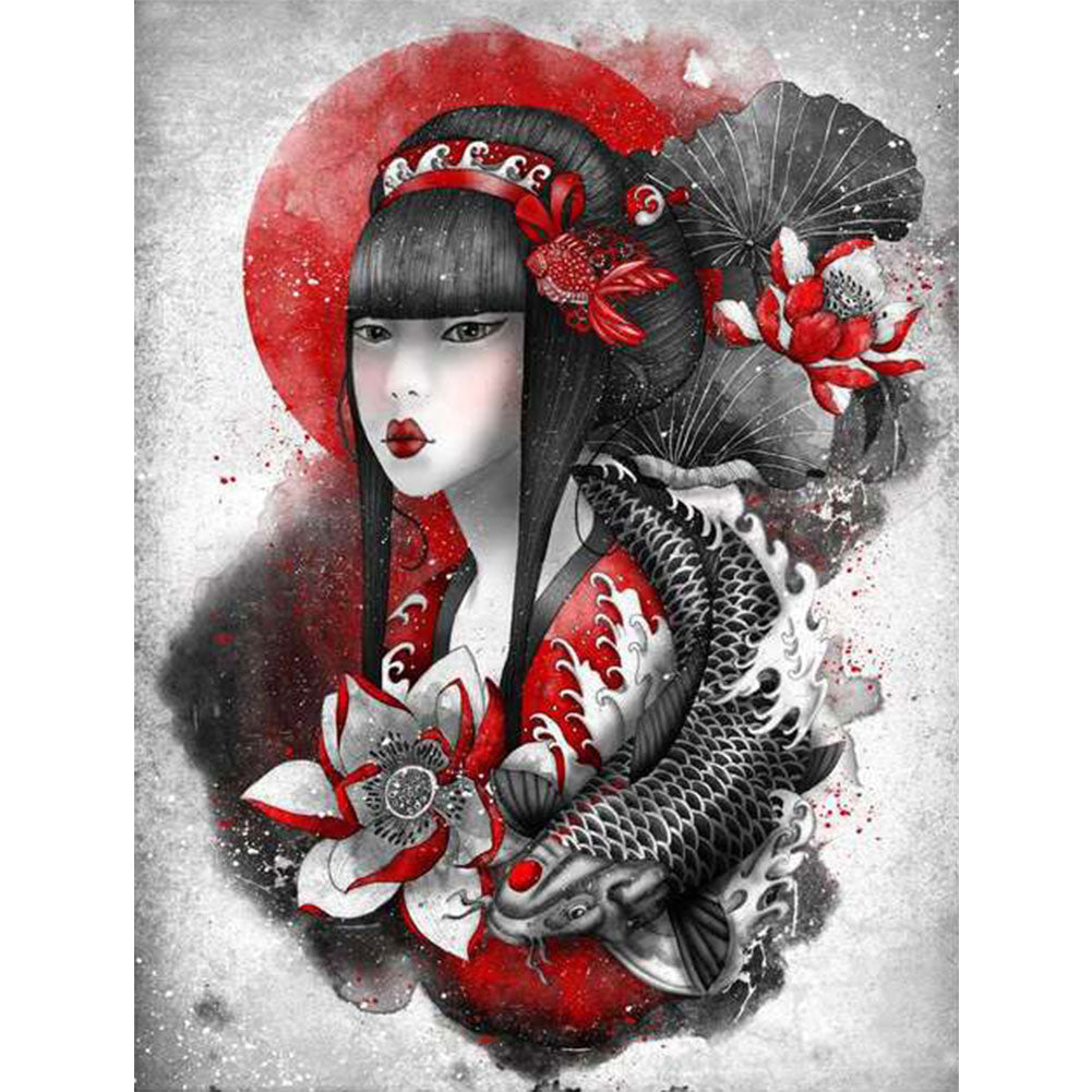 Japanese Geisha - Full Round Drill Diamond Painting 30*40CM