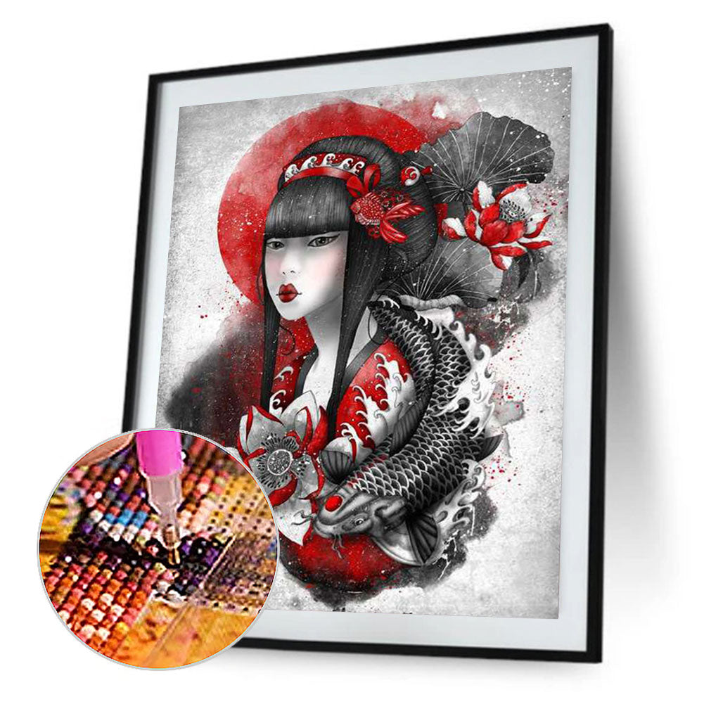 Japanese Geisha - Full Round Drill Diamond Painting 30*40CM