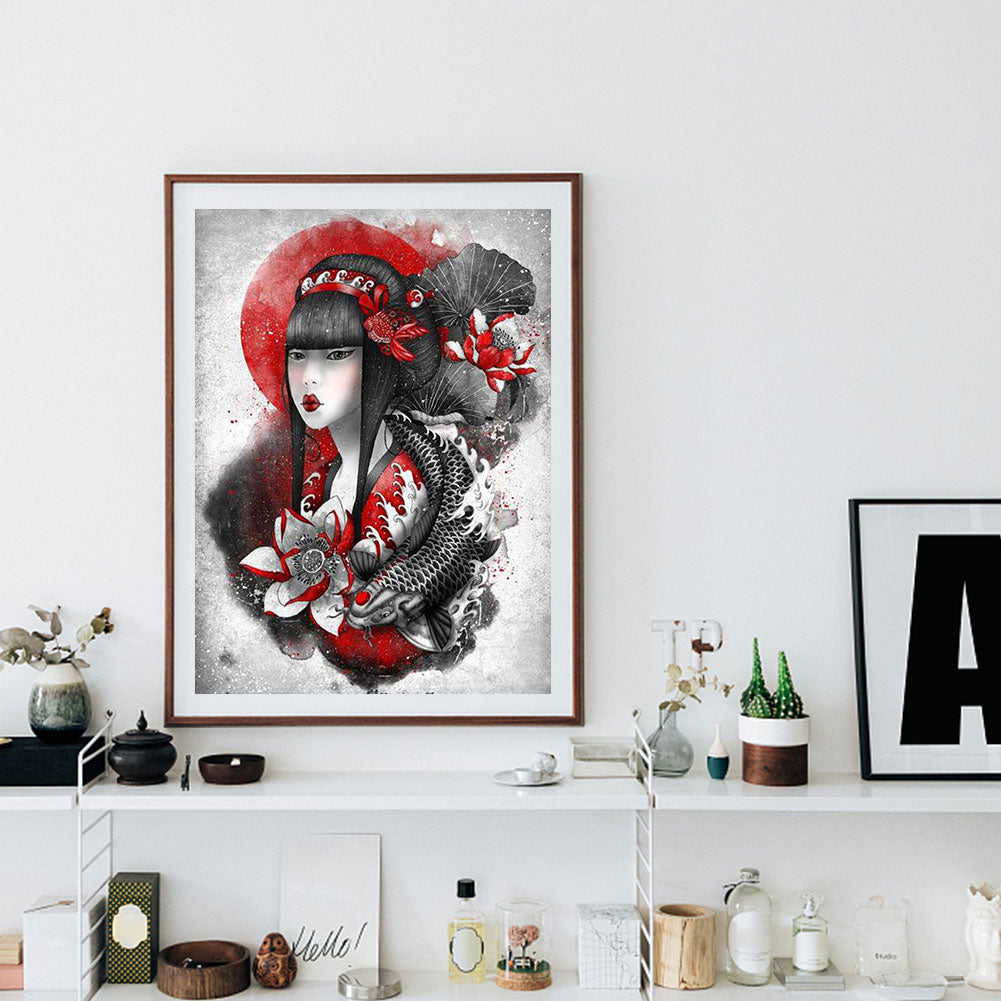 Japanese Geisha - Full Round Drill Diamond Painting 30*40CM