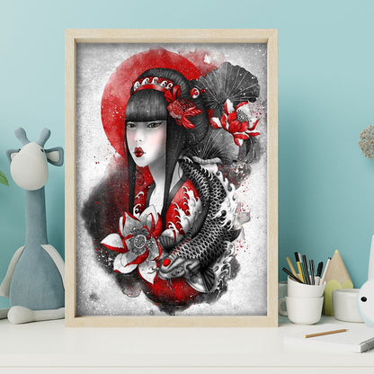 Japanese Geisha - Full Round Drill Diamond Painting 30*40CM