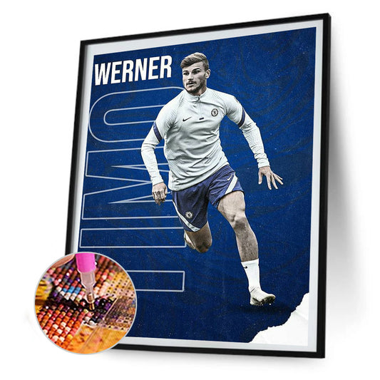 German Men'S Professional Football Player Timo Werner - Full Round Drill Diamond Painting 30*40CM