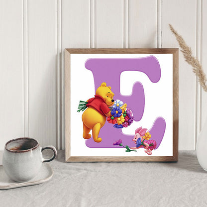 Pooh Letter E - Full Round Drill Diamond Painting 30*30CM
