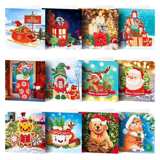 DIY Handmade Cards Diamond Painting Christmas Greeting Cards Holiday Party Cards