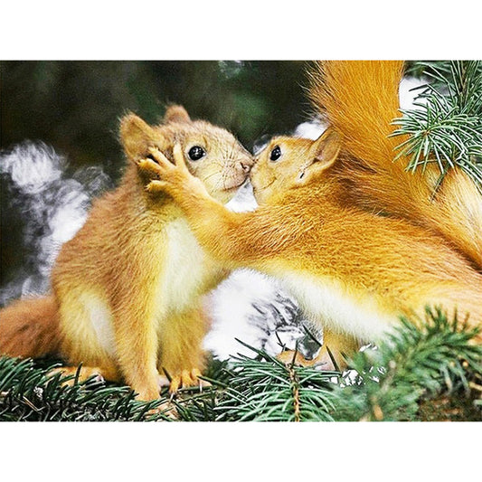 Kissing Two Squirrels - Full Round Drill Diamond Painting 60*50CM