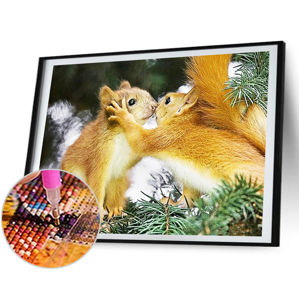 Kissing Two Squirrels - Full Round Drill Diamond Painting 60*50CM