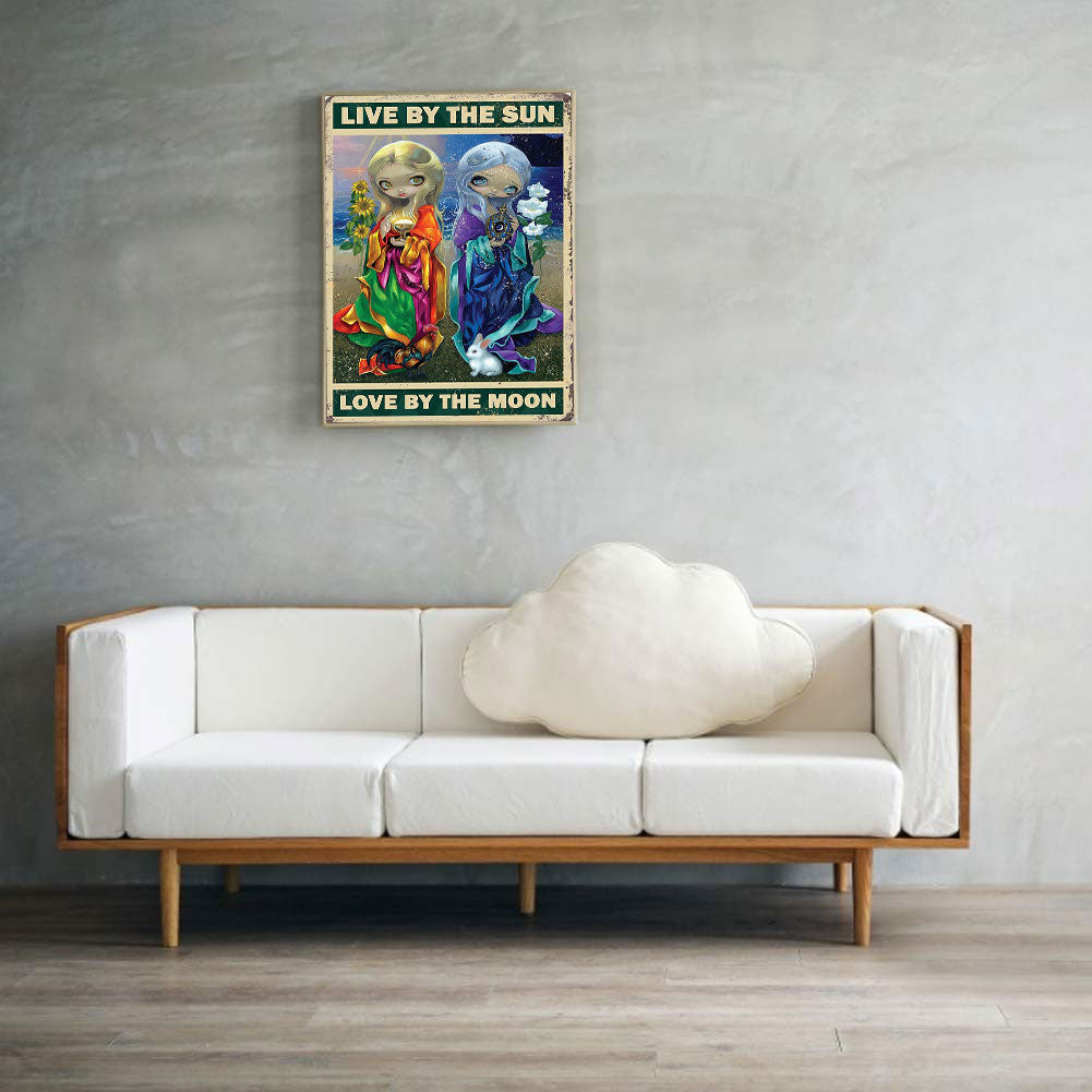 Big Eyes Doll English Poster Painting - Full Round Drill Diamond Painting 40*50CM