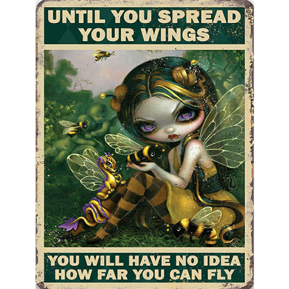 Big Eyes Doll English Poster Painting - Full Round Drill Diamond Painting 40*50CM