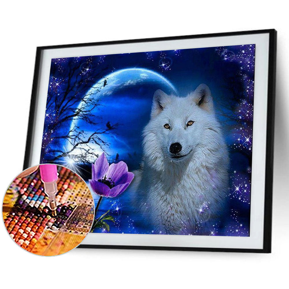 Rose And Wolf - Full Square Drill Diamond Painting 40*30CM