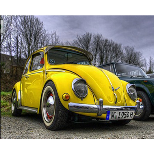 Yellow Volkswagen Beetle - Full Round Drill Diamond Painting 40*30CM