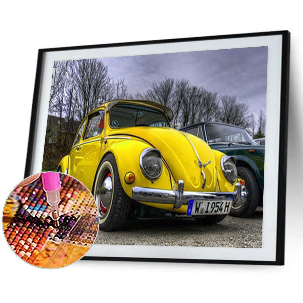 Yellow Volkswagen Beetle - Full Round Drill Diamond Painting 40*30CM