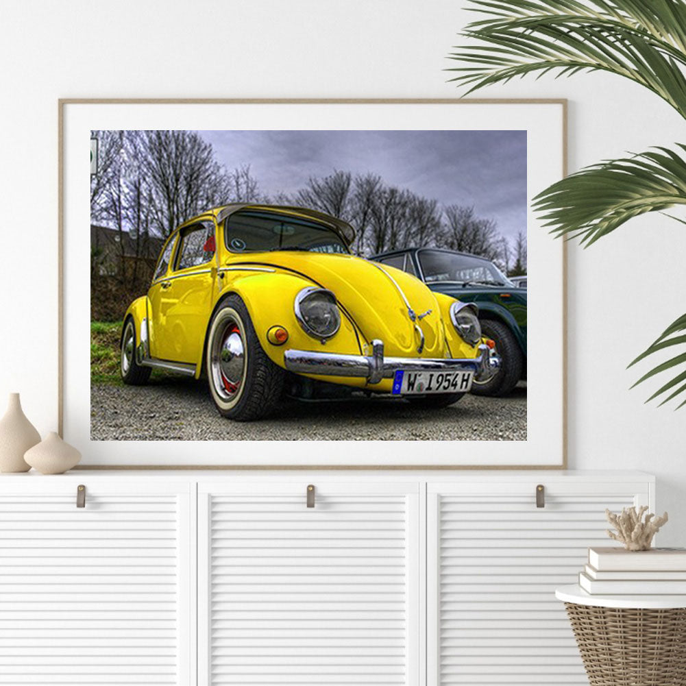 Yellow Volkswagen Beetle - Full Round Drill Diamond Painting 40*30CM