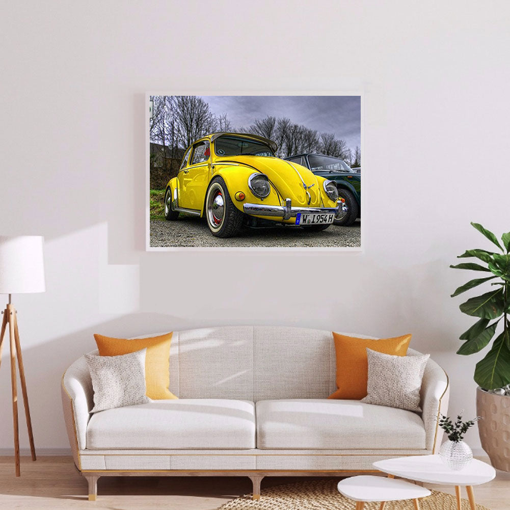 Yellow Volkswagen Beetle - Full Round Drill Diamond Painting 40*30CM