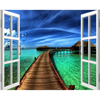 Sea ??Boardwalk - Full Round Drill Diamond Painting 40*30CM