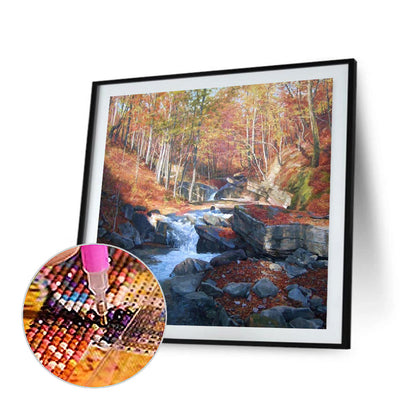 Mountain Stream - Full Round Drill Diamond Painting 40*40CM