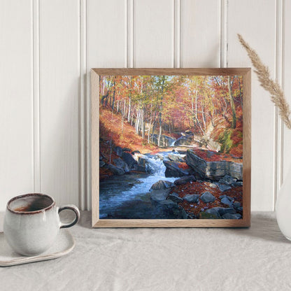 Mountain Stream - Full Round Drill Diamond Painting 40*40CM
