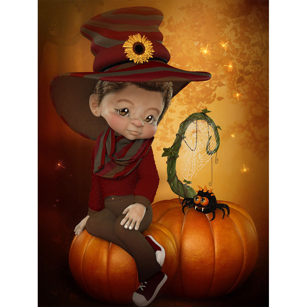 Halloween Cartoon Doll - Full Round Drill Diamond Painting 30*40CM