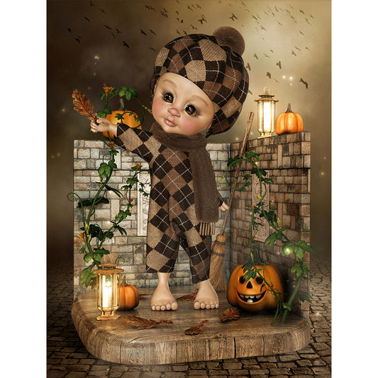 Halloween Cartoon Doll - Full Round Drill Diamond Painting 30*40CM