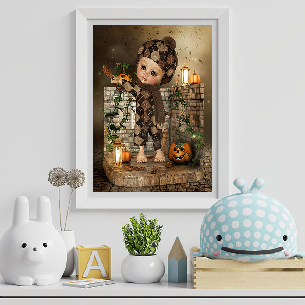 Halloween Cartoon Doll - Full Round Drill Diamond Painting 30*40CM