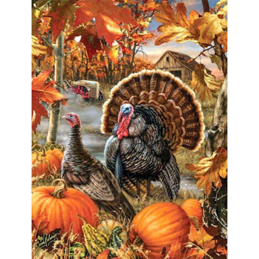 Pumpkin Turkey - Full Square Drill Diamond Painting 30*40CM
