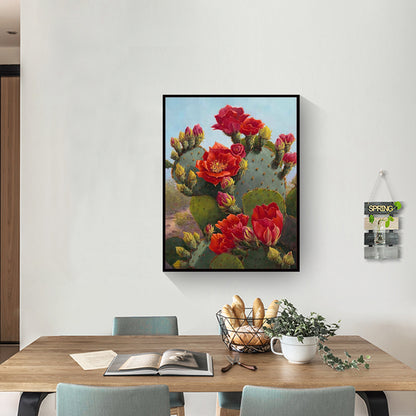 Noble Cactus Flowers - Full Round Drill Diamond Painting 30*40CM